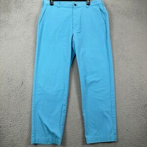 Brooks Brothers 346 Clark Pants Khaki Mens 37X30 Blue Straight Leg Flat Front‎